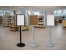 Vitrine d'Affichage sur Pied NOIR Fond Metal 4 Feuilles A4 H190cm
