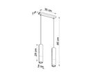 Suspension 2 Lampes Noire Or pour Ampoule GU10