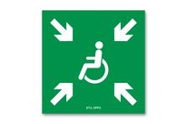Panneau picto handicapé - Fond vert