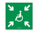 Panneau picto handicapé - Fond vert