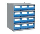 Casier 12 bacs tiroirs plastique Multibox profondeur 600 mm