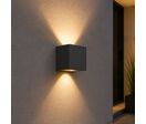 Applique Murale Graphite Grise 12W Double Faisceau IP65 Cube - Blanc Neutre 4000K - 5500K