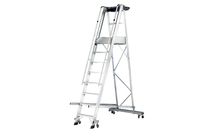 Escabeau mobile repliable professionnel sur 4 roulettes