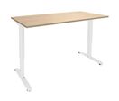 Simmob - Bureau électrique assis-debout L160xP80 chêne clair/blanc - Hauteur réglable 68-120cm - Éco-responsable