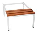 Manutan Expert - Socle-banc pour Vestiaire 2 Colonnes - 600 mm Gris Clair - Bois Noyer - Industrie Propre