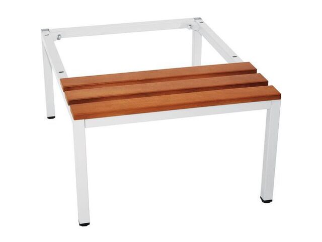 Manutan Expert - Socle-banc pour Vestiaire 2 Colonnes - 600 mm Gris Clair - Bois Noyer - Industrie Propre