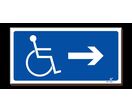 Panneau picto handicapé flèche vers la droite