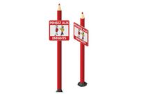 Totem école crayon avec panneau pensez aux enfants + figurines