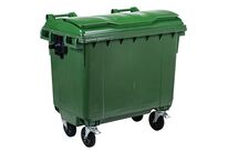 Manutan Expert - Conteneur à déchets vert 660L - 4 roues - Plastique recyclé 70% - Garantie 10 ans