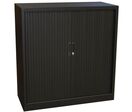Manutan Expert - Armoire à rideaux Orel 100x105cm Noir - 2 Tablettes 45kg - Fermeture à clé - Livrée montée
