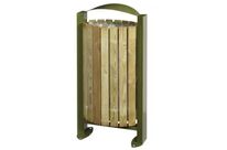 Poubelle d&amp;#039;extérieur sur pieds avec façade bois - Arkea