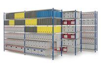 RAYONNAGE INDUSTRIEL PEINT À TABLETTES TUBULAIRES