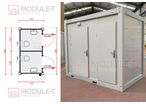 WC de Chantier SN-20 |143x143cm| Bungalow Double WC | Conteneur Double Toilette MODULE-T