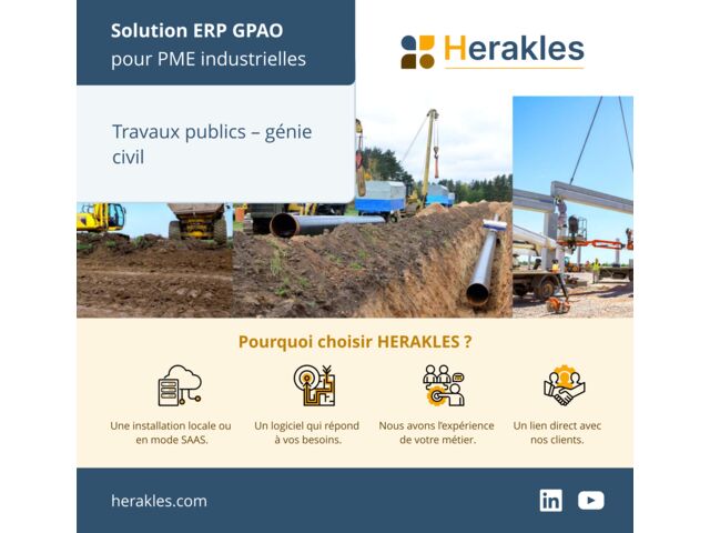 Logiciel ERP GPAO pour entreprises de travaux public - génie civil | HERAKLES 