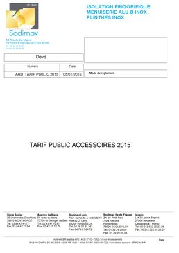 Tarif public 2015