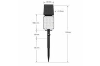 Pack de 4 - Spot LED Extérieur CCT à Piquer IP65 Solaire 8W 1150lm 144lm/W avec Détecteur