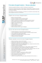 Catalogue Formation Utilisateur Google Analytics