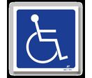 Panneau picto handicapé - Fond bleu