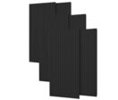 Lot de 6 Panneaux Acoustiques Muraux Bois 240x60x2,2cm - Couleur Noir avec Fond Noir