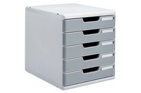Multiform - Module de classement 5 tiroirs gris - Polystyrène - 32x28.8x35 cm - Durable et Organisé