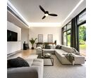 Ventilateur de Plafond LED 18W CCT Noir avec Télécommande Ø107cm