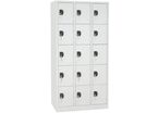 Manutan Expert - Vestiaire multicases 15 cases gris/gris - L 900mm H 1800mm - Serrure à clé - Acier époxy - Livré monté