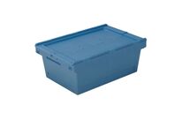 Bito - Bac de rangement 17L Bleu Polypropylène - Couvercle Double Rabat - Usage Alimentaire - Gerbage 6/1