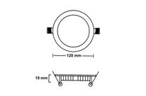 Pack de  10 - Spot LED Extra Plat Downlight Rond 6W Blanc CCT - 3000K/4000K/6000K