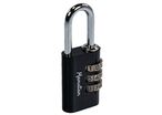 Manutan Expert - Cadenas à Code Aluminium 28 mm Noir - 3 Molettes - Anse Acier 5 mm - Sécurité Fiable