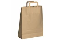 Sac kraft à poignées plates - BRUN 26 X 32 X 14 cm