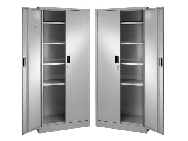 Lot de 2 armoires métalliques Presta avec 5 niveaux
