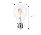 Pack de 15 - Ampoule LED E27 A60 3.8W Filament Classe Énergétique A 210lm/W - Blanc Chaud 2300K
