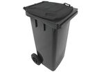 Manutan Expert - Poubelle de tri extérieur mobile - 120 L Gris - 2 roues - 65% recyclé - Tri sélectif