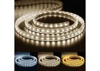 Ruban LED 220V 5050 IP65 60LED/m (au mètre) - Blanc Chaud 2300K - 3500K