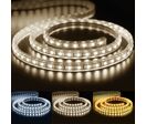 Ruban LED 220V 5050 IP65 60LED/m (au mètre) - Blanc Chaud 2300K - 3500K