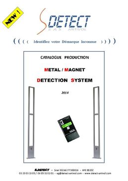 PRÉSENTATION  DÉTECTION MÉTAL et AIMANT  - S.DETEC  2014