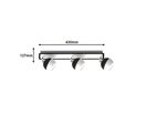 Plafonnier Carré Noir et Blanc 3 Spots Orientables en Saillie pour Ampoule GU10