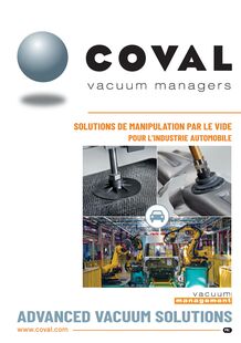 SOLUTIONS DE MANIPULATION PAR LE VIDE POUR L’INDUSTRIE AUTOMOBILE