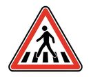 Panneau attention passage pour piétons A13b 700mm classe 2