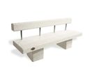 Banc Toledo 2000 béton blanc avec dossier
