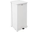 Rubbermaid - Poubelle Agroalimentaire Defender 49L - Métal Blanc à Pédale - HACCP, Galvanisé