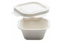 Barquette en pulpe de canne à sucre avec couvercle