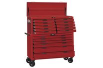 Servante d'atelier rouge 16 tiroirs et coffre supérieur Teng Tools TCW816LNSTACK