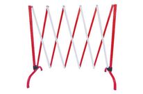 Manutan Expert - Barrière de protection extensible en acier blanc/rouge - 2,3 m - Usage parking - Galvanisé - 10 ans garantie