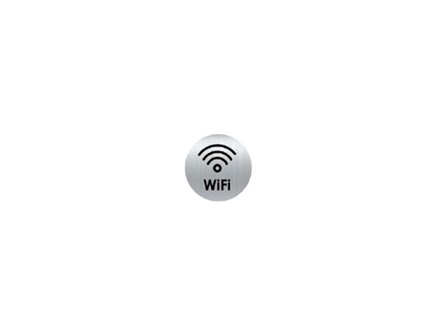 Plaque Picto ZONE WiFi Alu Rond 80 mm
