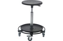Global Professional Seating - Tabouret d&amp;#039;atelier réglable en hauteur - Assise polyuréthane noir - 5 roulettes - 51-77 cm