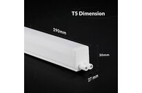 Tube Néon LED T5 30cm 4W 2 Têtes avec Interrupteur - Garantie 6 ans - Blanc Neutre 4000K -