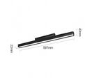 Kit Profile LED sur Rail Magnetique 48V 20W Dimmable Noir + Telecommande - Blanc Neutre 4000K -