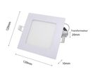 Pack de  5 - Spot LED Extra Plat Downlight Carré 6W Blanc - Blanc Neutre 4000K - 5500K