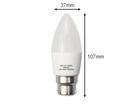 Ampoule B22 LED 6W 220V C37 180° - Blanc Chaud 2300K - 3500K